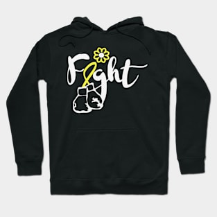 Fight Faith Hope Cure Support Hydrocephalus Awareness Yellow Ribbon Warrior Hoodie